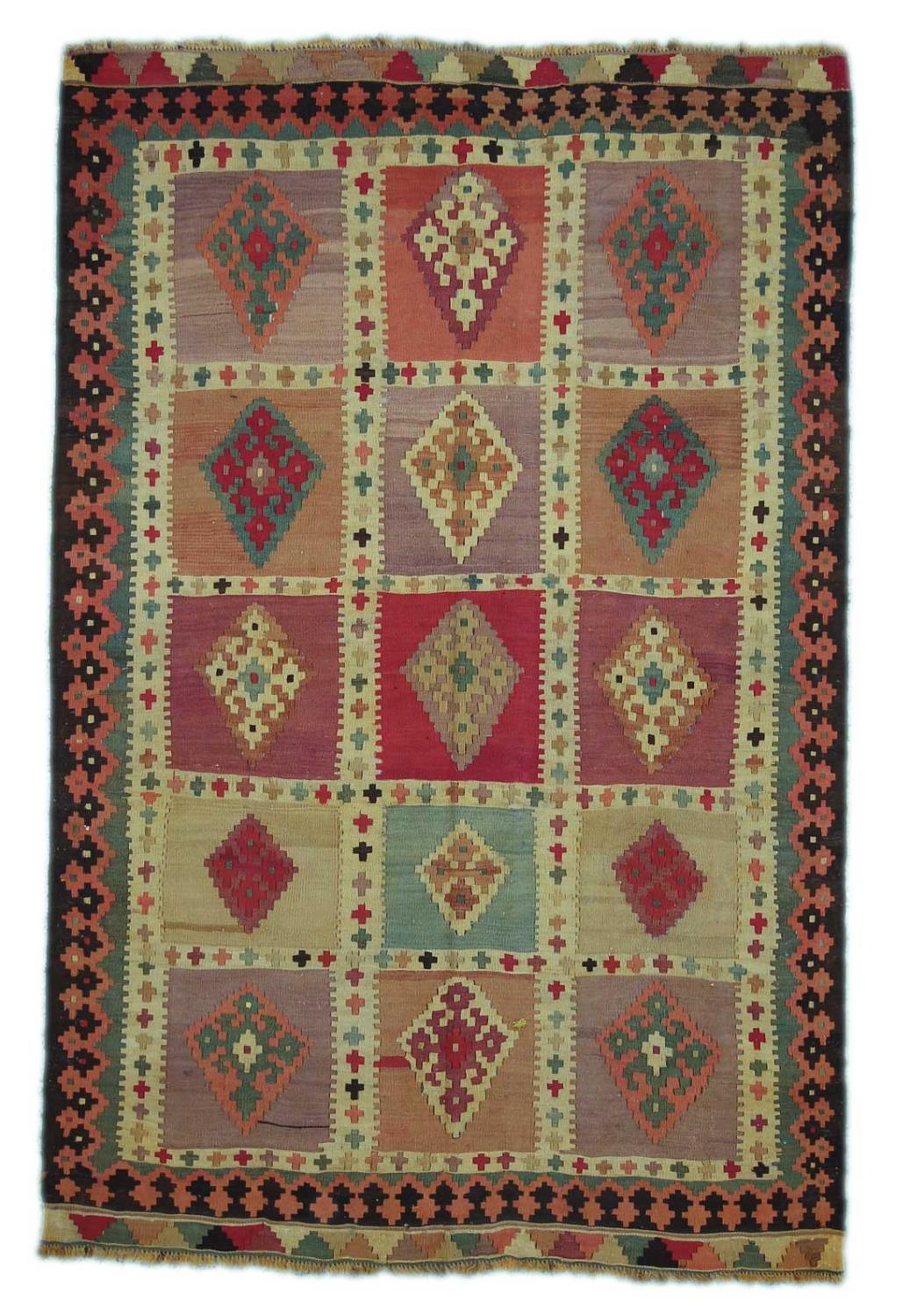 Persisk Old Kelim teppe, 216x140