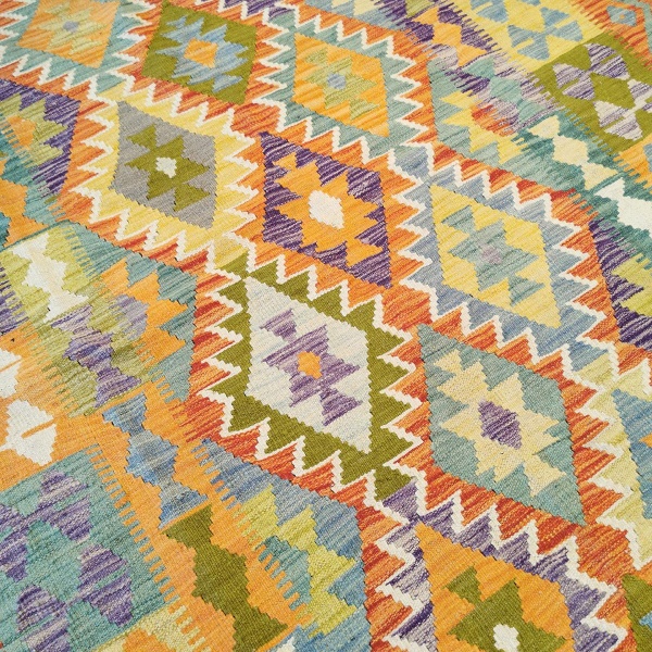 Kelim teppe, 197x153 - Bilde 4