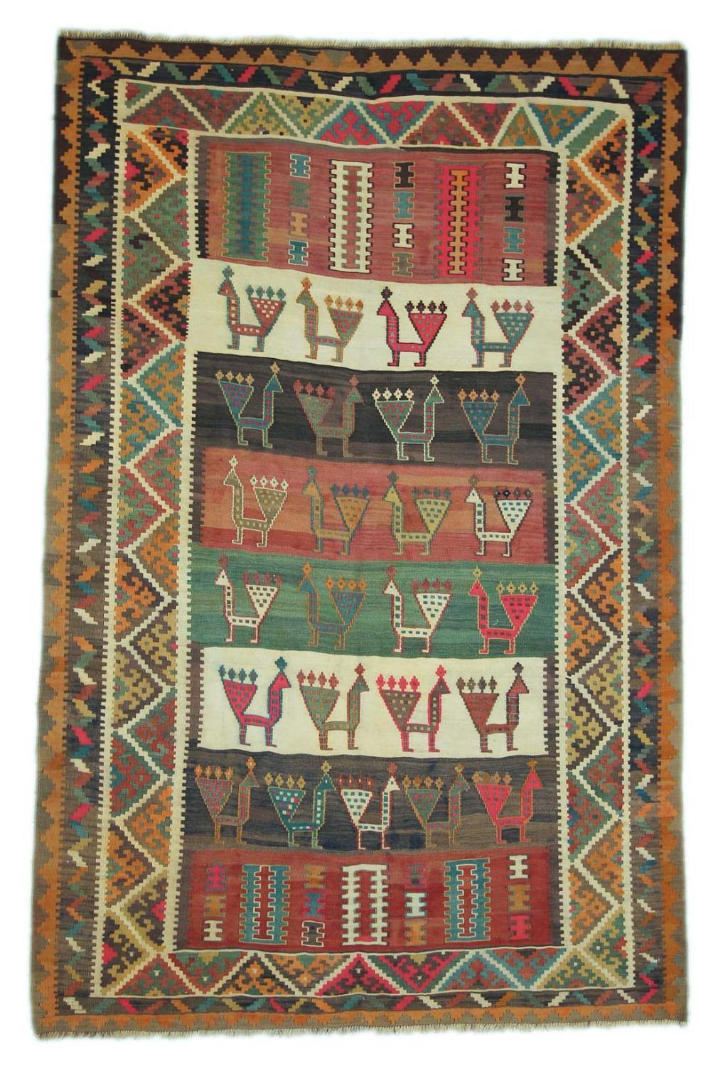 Persisk Old Kelim teppe, 251x163