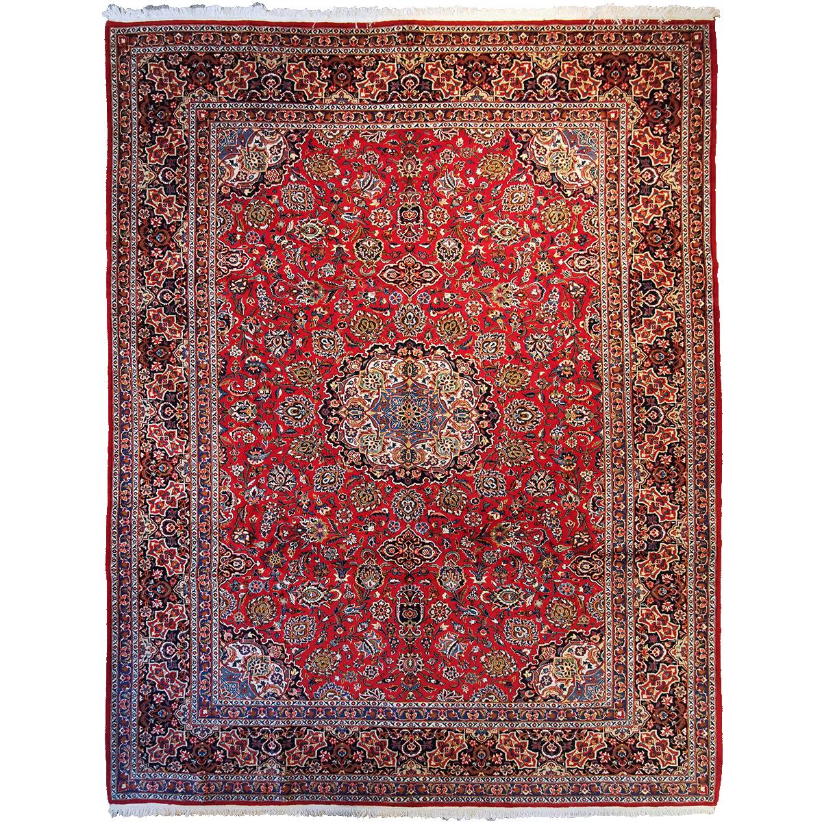 Persisk Kashan Tezdari teppe, 390x286